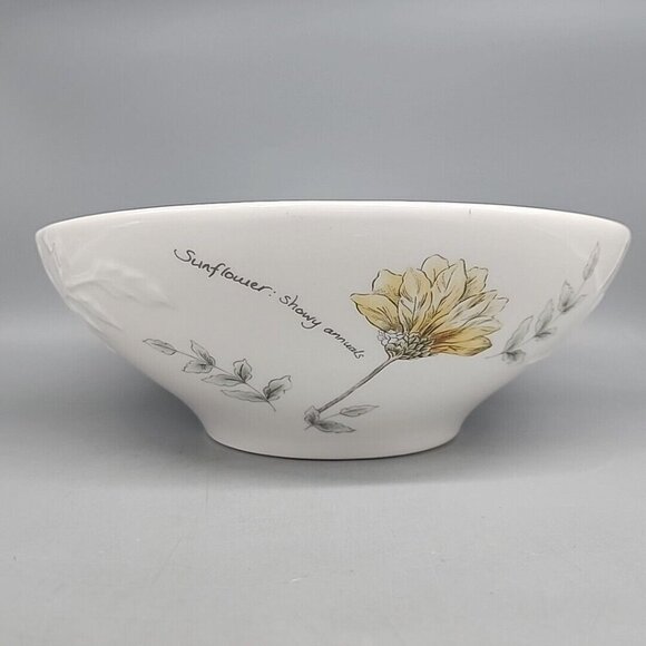Lenox Artist Sketchbook Sunflower Helianthus Round Serving Bowl 10" Laurie Le - Picture 3 of 8